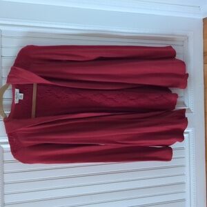 Lucky Brand Crimson Open-Front Hooded Cardigan. NWOT. Size XS